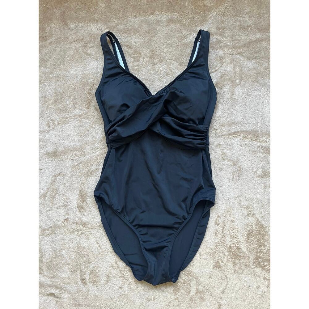Venus Twisted‎ Ruched One Piece Black Women's Size 10 Swimsuit